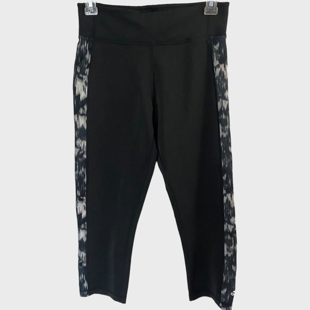 Adidas Climalite High Waisted Leggings Womens Small Black Printed Cropped Tights